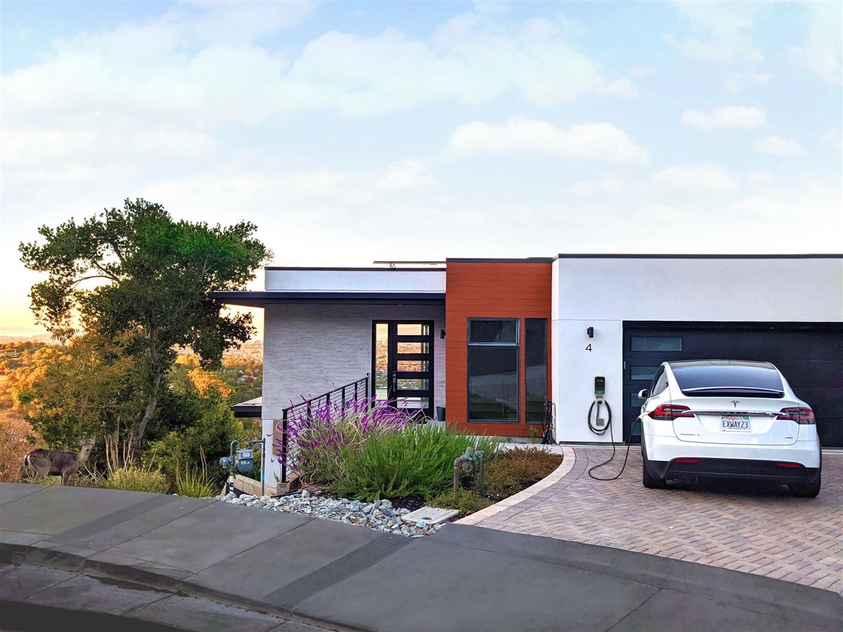 Residential smart EV charger on a home